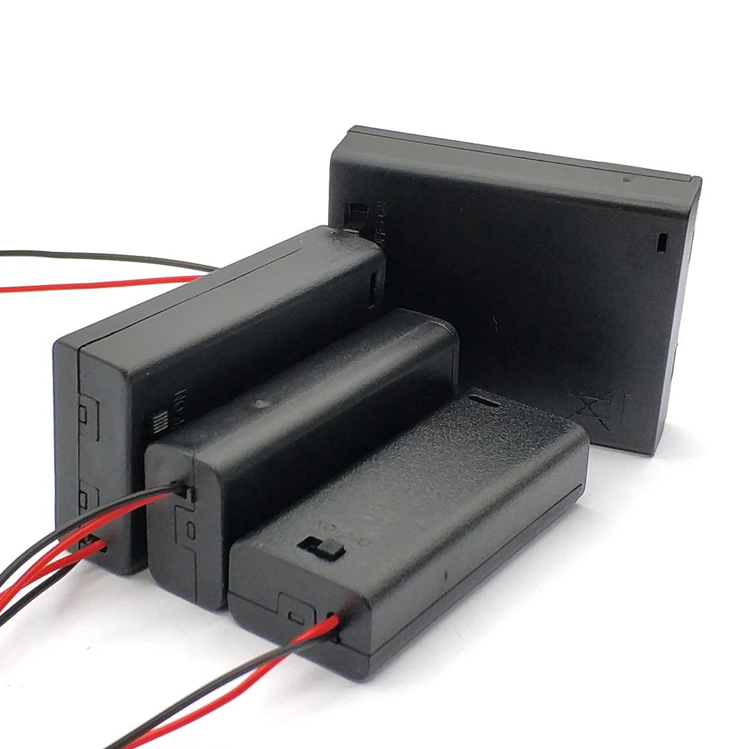 AAA Battery Holder Case Box with Leads ON/OFF Switch Cover 2 3 4 Slot Standard Container |