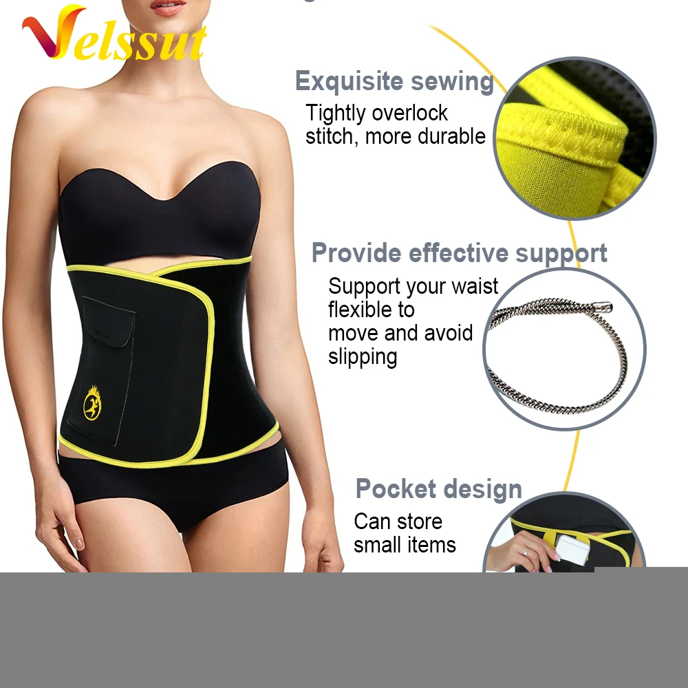 Velssut Women Slimming Waist Trainer Support Belt Neoprene Body Shapers Corset Fajas Weight Loss Sauan Sweat Girdle Shapewear