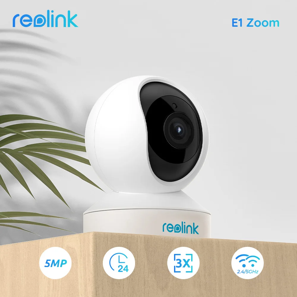 Reolink 5 Мп PTZ домашняя камера безопасности Wifi 2,4G/5G 3x оптический зум панорамирование/наклон 2-полосный аудио внутренний детский монитор SD слот д...