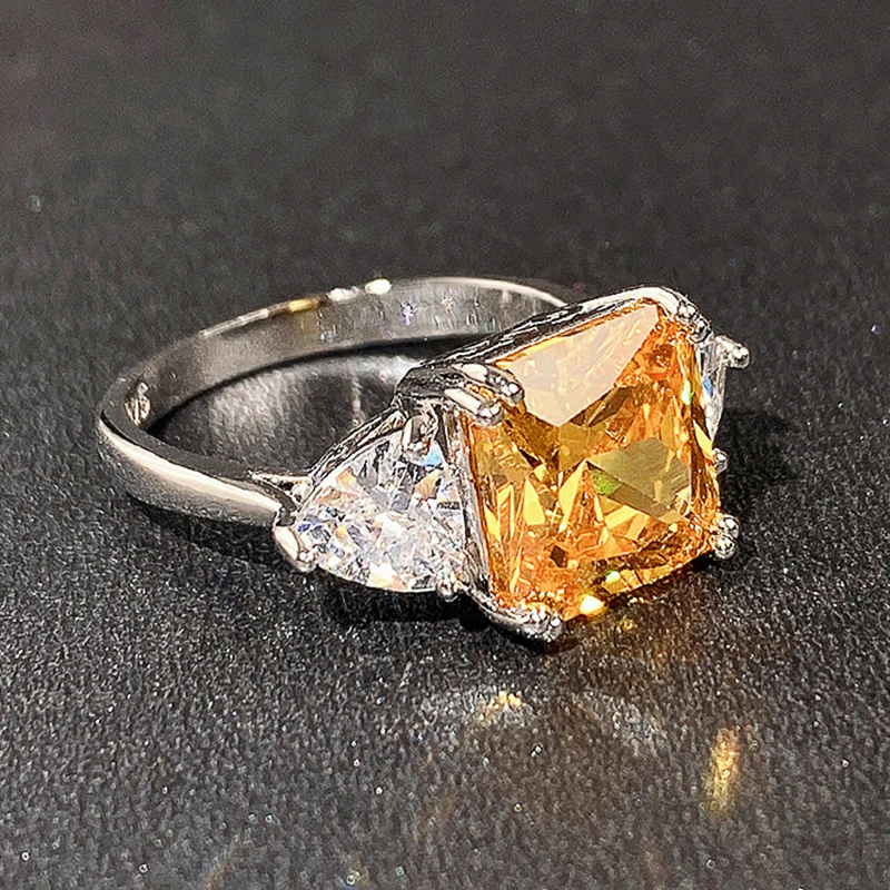 Huitan Простое Элегантное квадратное кольцо с фианитом обручальные кольца женские