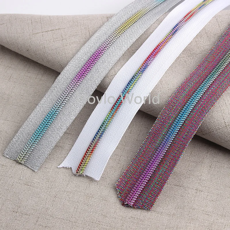 30-100 Yards 32mm Rainbow 4 Colors Nylon Zipper Roll for Sewing Colorful Long Zippers Coil Bag Accessories DIY Clothing Pants