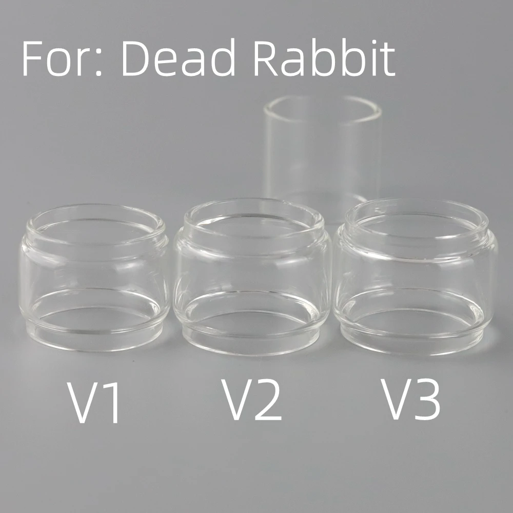 Transparent Rainbow Bubble Fat Straight Replacement Glass Tube For Dead Rabbit V1/V2/V3 Tank RTA