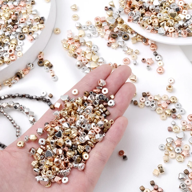 

Diy Jewelry Production Search Supplies 100/200/300 pieces 3/4/5/6Mm Charm Spacer Beads Gold and Silver Flat Round Loose Beads