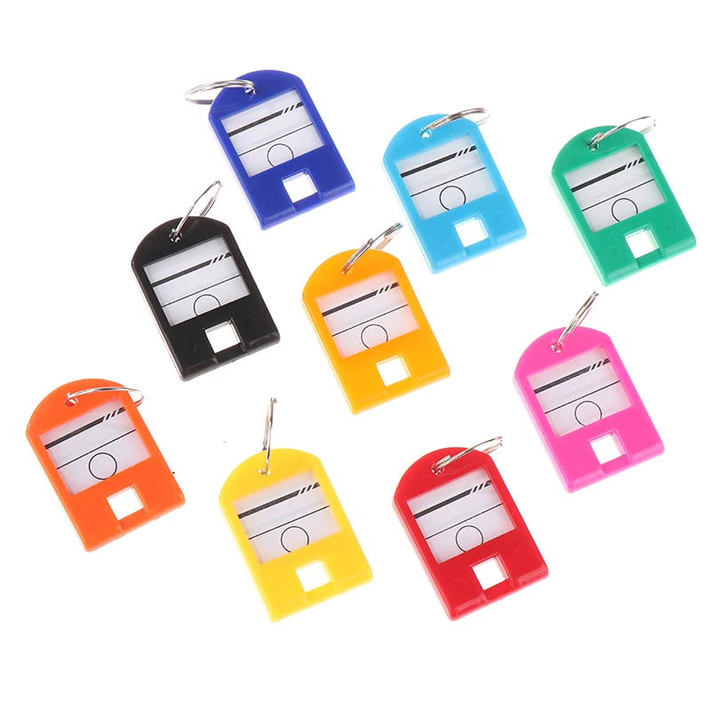 

10Pcs Colorful Keychain Key Tag Label ID Name Room Address TEL Number Marker Key Tag Baggage Tag With Split Ring