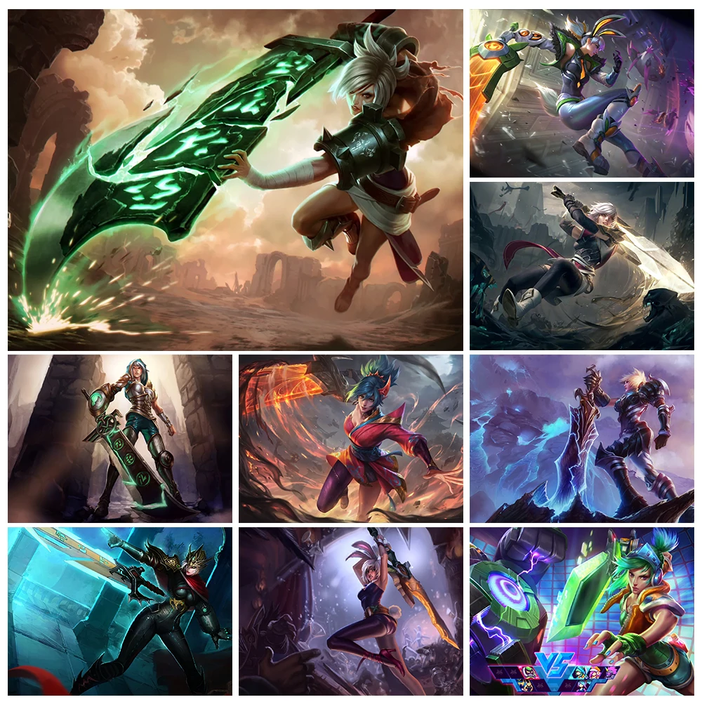 Для LoL Набор алмазной живописи Riven Картина Diy Алмазная вышивка MOBA Игровые постеры