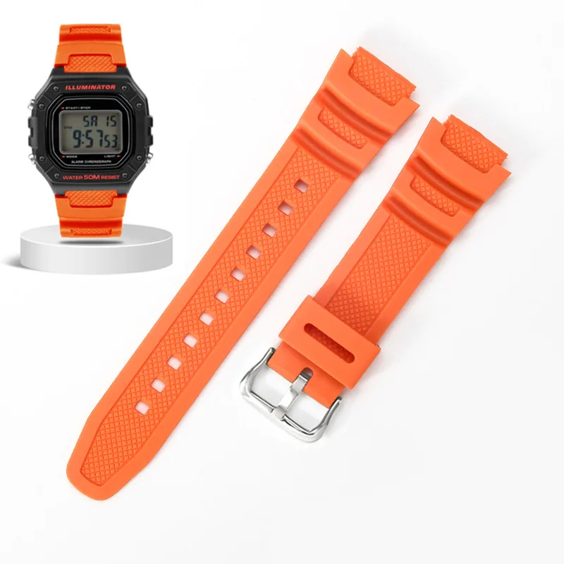 Фото Для Casio AE-1000 W-218H/S210/800H/216/210/200 AQ-S800 AEQ-110 SGW-300 F-108 MRW-200H/S300 18 мм ремешок для часов браслет браслет №5
