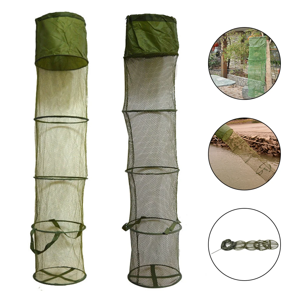 

5 Layers Collapsible Fishing Basket Dip Net Cage To Keep Fish Alive In The Water Catch Fish 30x140 Cm Fishing Accessories Tools