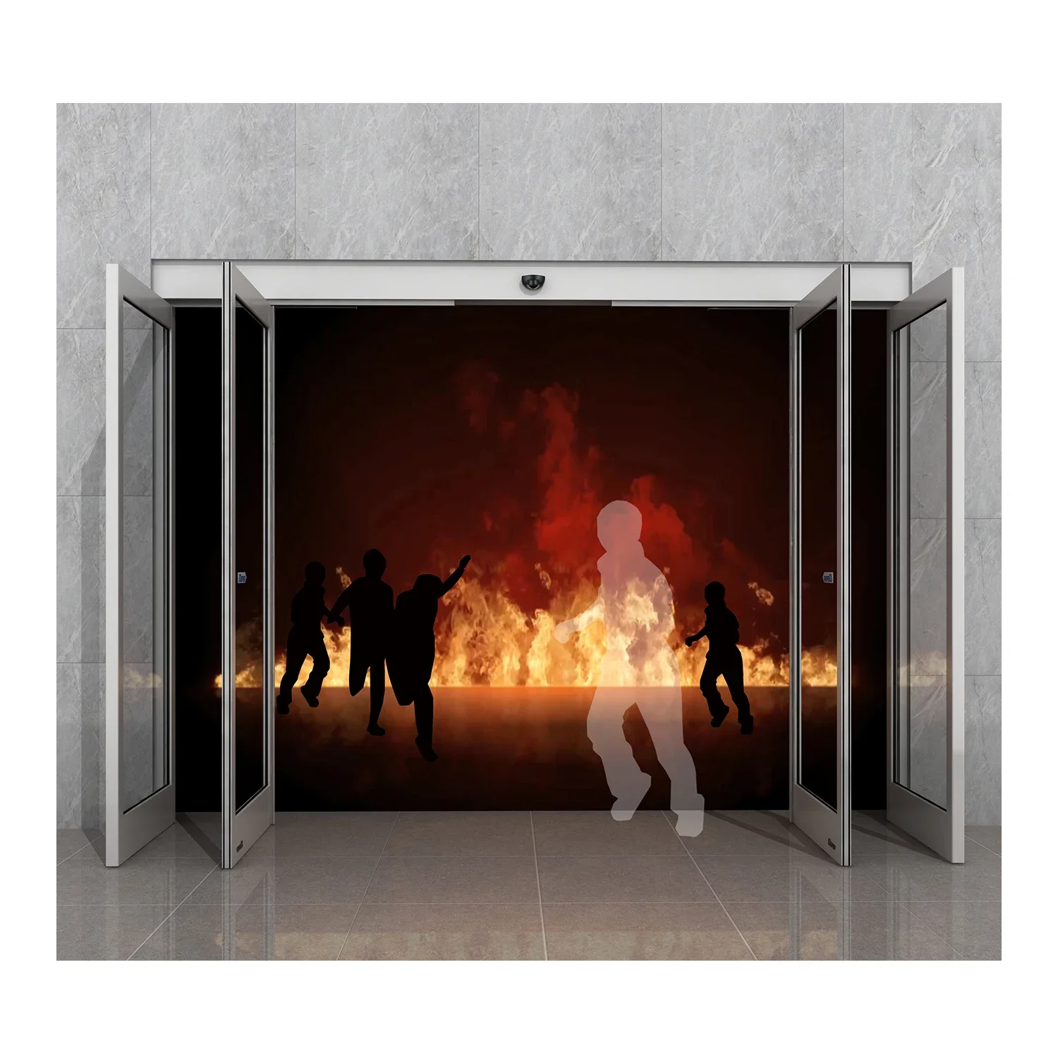 Алюминиевая профильная рама Deper T12 автоматическая раздвижная дверь с аварийной