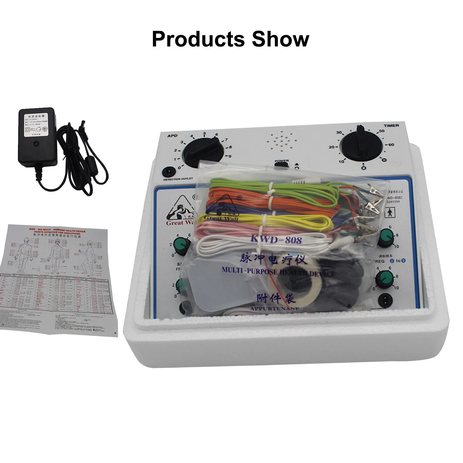 

Electric Acupuncture Stimulator Machine Electrical Nerve Muscle Stimulator 6 Channels Output Patch Massager Care KWD-808I