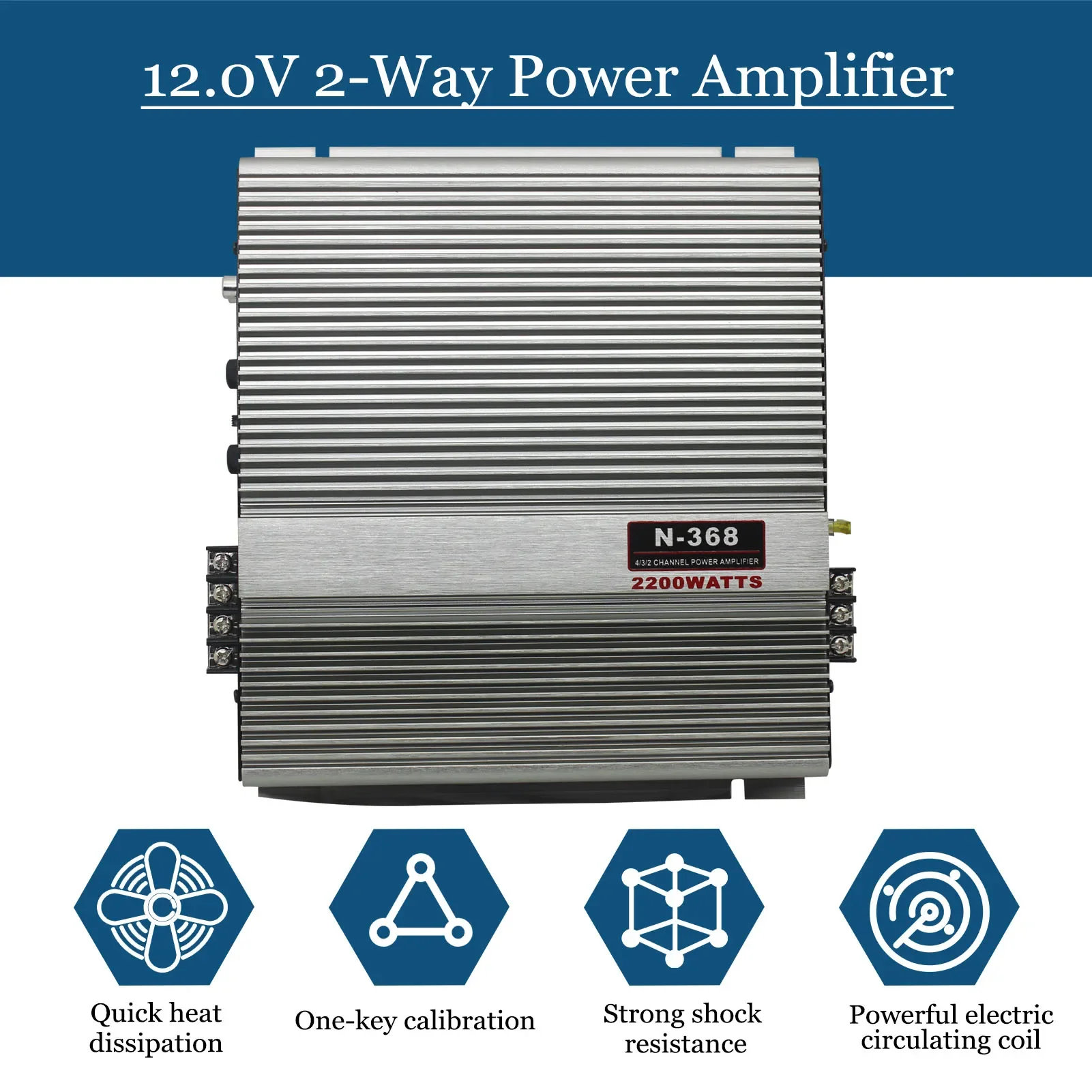 

NEW2023 2-Channel Car Audio Amplifier 2200W High Power Amp 12.0V 2-Way Power Amplifier Car Accessories