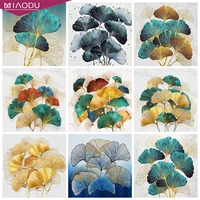 5d diy diamond painting ginkgo leaves cross stitch kit diamond embroidery flower picture of rhinestone room wall home decor