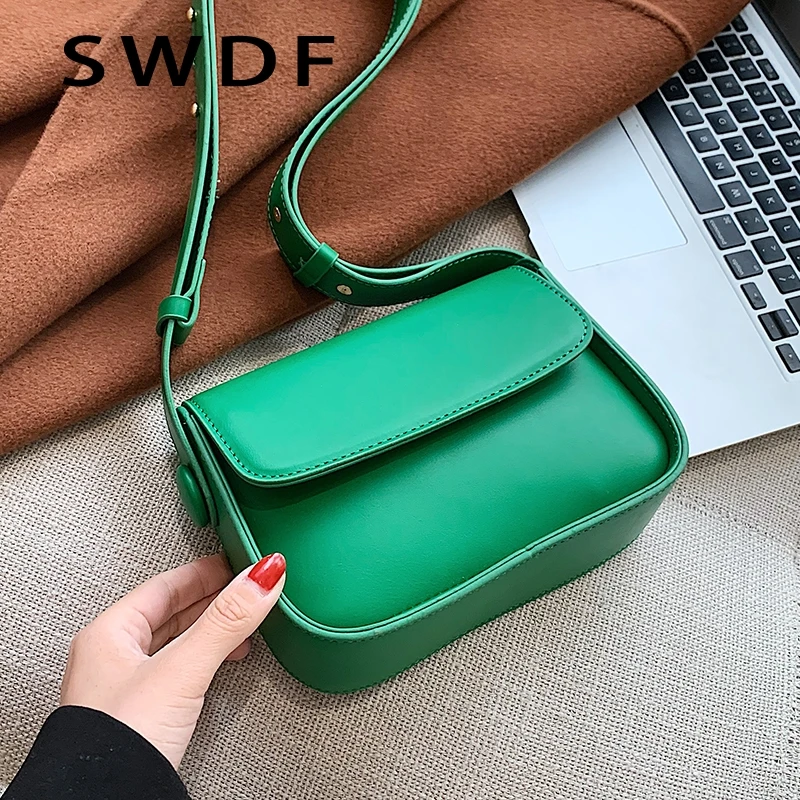 

SWDF с доставкой 2022 Hit Totes PU Leather Crossbody Shoulder Bag for Women Winter Fashion Brand Shopper Designer Handbags Green