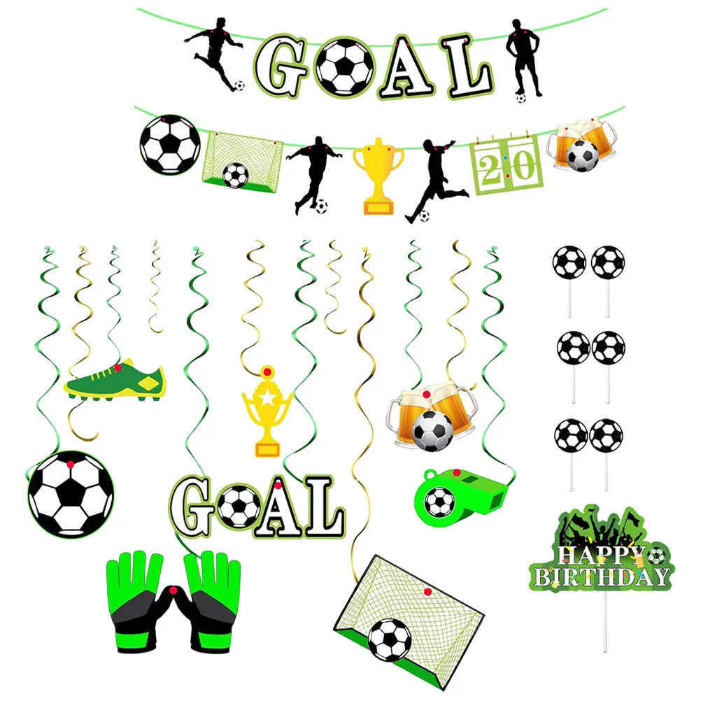 

Football Elements Banners Sports Decor Soccer Party Decorations Cake Birthday Supplies Theme