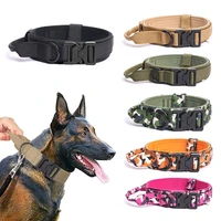 tactical military dog collar leash set training adjustable collars for big k9 medium large dogs with luminoushandle