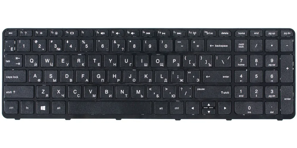Клавиатура черная с черной рамкой для HP 15-r200 TouchSmart |