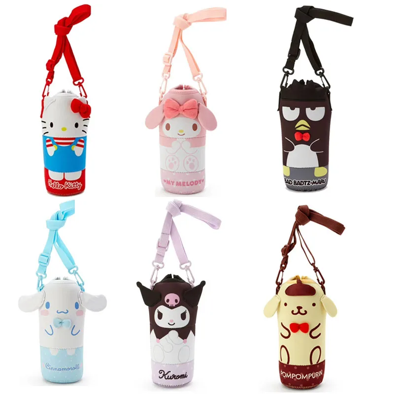 

Сумка для чашки с водой Hello Kitty Melody, мультяшная сумка почтальонка, термос, сумка для чашки, дорожные аксессуары, защитная сумка для бутылки