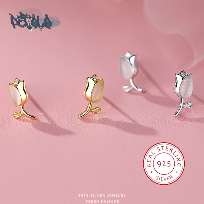 

Женские серьги-гвоздики из серебра 999 пробы с опалом