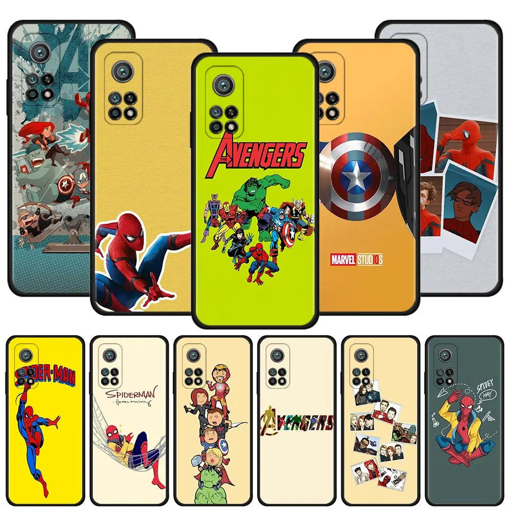 

Case For Xiaomi Mi 12 10 10T Pro 5G 12X 11 Note 10 10T 8 A2 Lite 5G 9 SE 9T CC9E Cover Marvel Cartoon Avenger Heros Spiderman