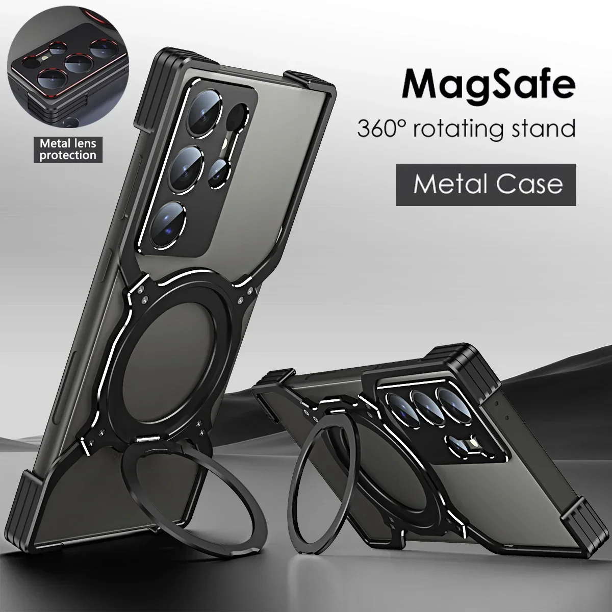 Для Samsung Galaxy S24 S23 Ultra без оправы из сплава магнитный чехол Magsafe для телефона