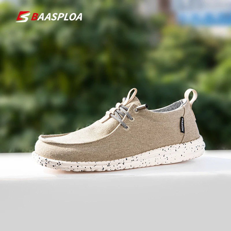 

Baasploa New Light Summer Men Canvas Shoes Breathable Men's Casual Sneakers Flat Loafers Shoes Male Comfortable Zapatos De Lona