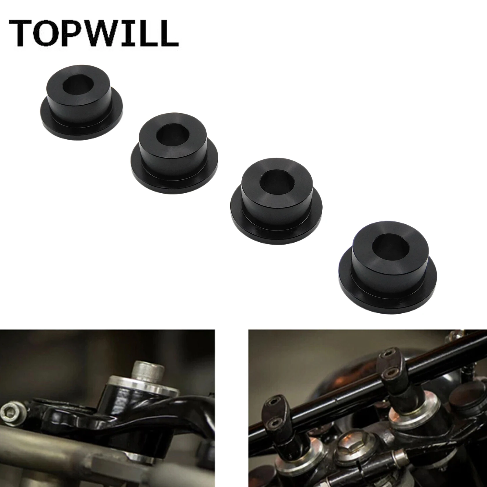 

Motorcycle Black Handlebar Riser Bushings Mounts Kits For Harley Dyna Wide Glide FXDWG Fat Bob Heritage Softail Sportster XL883