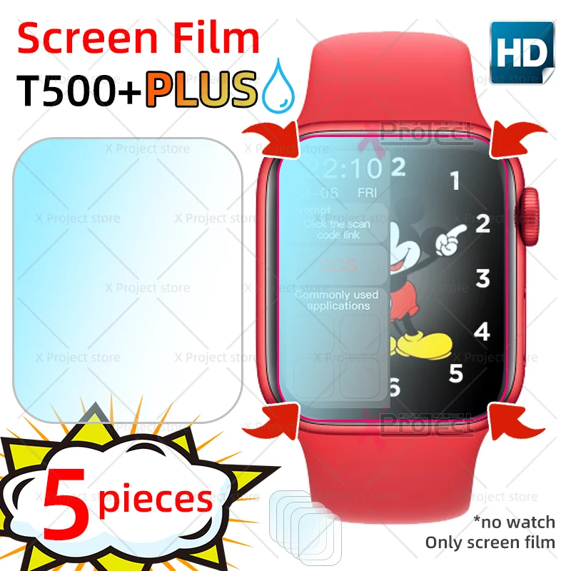 

T500+PLUS Screen Film Smart Watch SmartWatch Hydrogel Protective Film Screen Protector PK T500 X7 X8 W37 W46 iwo 14 15 pro max