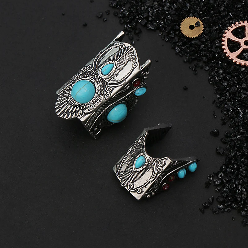 

3D Retro Carving Tibetan Silver Turquoises Metal Badge For ZP Kerosene Gasoline Lighter DIY Handmade Decor Accessory Man Gift