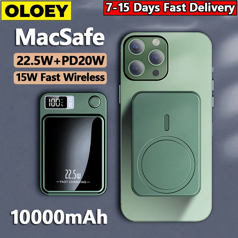 

10000mAh Magsafe Power Bank 15W Magnetic Wireless Fast Charger For iPhone14 13 12 Samsung Xiaomi External Auxiliary Battery Pack