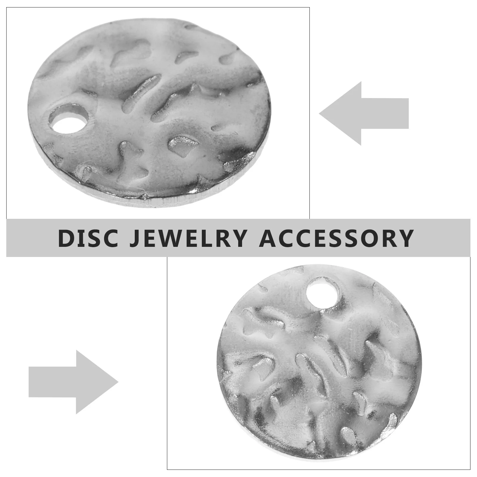 60 Pcs Bunny Earrings Disc Pendant Jewelry Pendants DIY Making Accessory Round 1X1cm Charms Silver Alloy Shaped