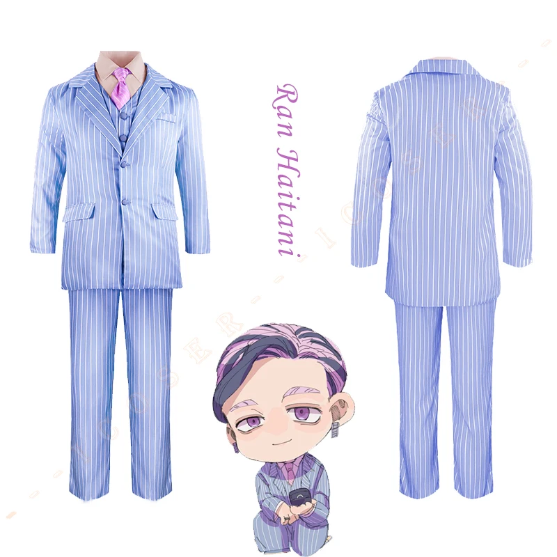 

Tokyo Revengers Ran Haitani Cosplay Costume Anime Blue Uniform Outfit Shirt Vest Pants Coat Tenjiku Bonten Rindo Haitani Bro