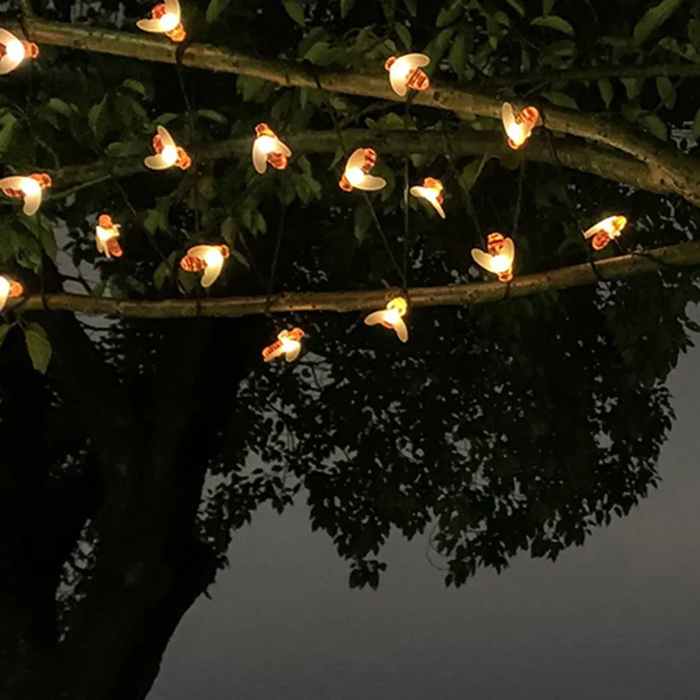 Гирлянда с пчелами на солнечной энергии фонарь для газона и 8 режимов освещения