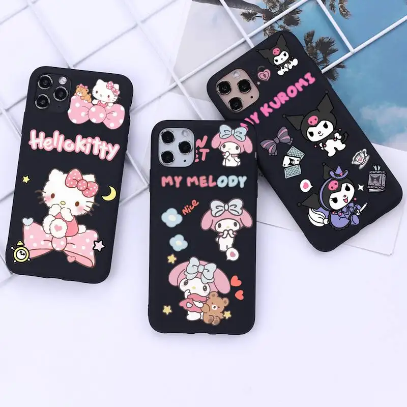 

Cute Hello Kitty Sanrio Kuromi Cinnamonroll Lminous Phone Case For iphone 14 Plus 13 12 Mini 11 Pro XS Max X XR Cover