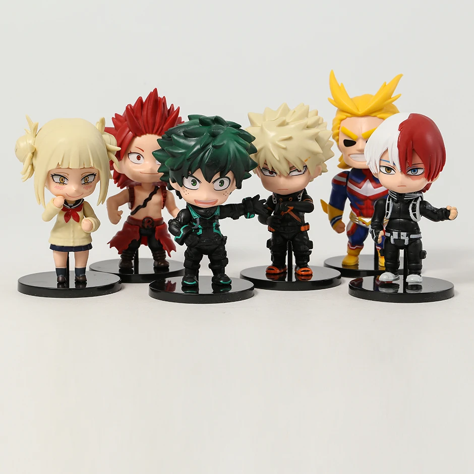 

My Hero Academia Midoriya Izuku Bakugou Katsuki Todoroki Shoto Himiko Toga All Might Cartoon Kawaii Q Version Dolls Figures Toys