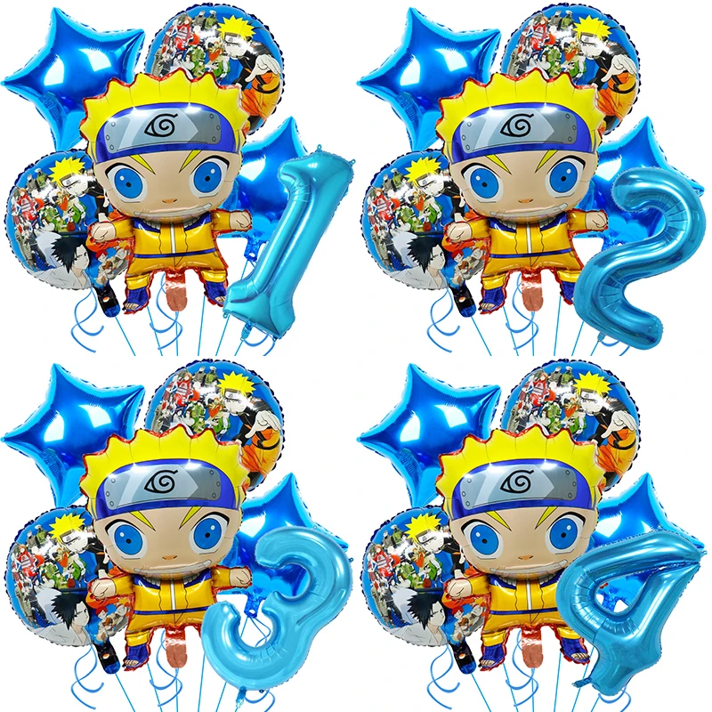Воздушный шар из фольги в виде комиксов для мальчиков, украшение для дня рождения, шары для вечеринки в честь рождения ребенка, товары для вечеринки в японском стиле с героями мультфильмов, воздушный шар для вечеринки в честь рождения ребенка