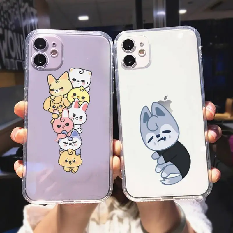 cartoon ruichi hot kpop stray kids skzoo case for iphone 13 12 11 pro max mini xr xs x 8 7 6 plus clear soft cover shell free global shipping