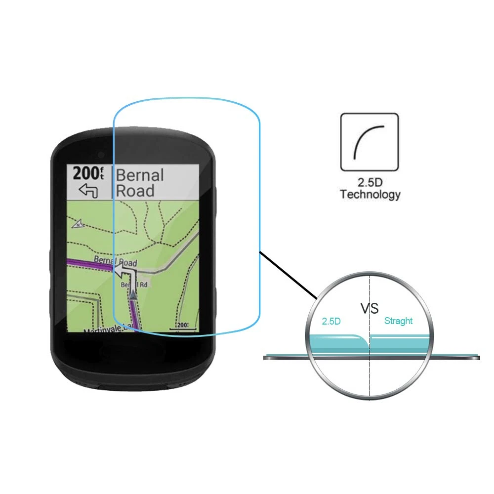 For Garmin Edge 830 530 1030 130 1040 Plus GPS Bike Slip-proof Silica Gel Case +2PCS Clear Tempered Glass Screen Protector 1040