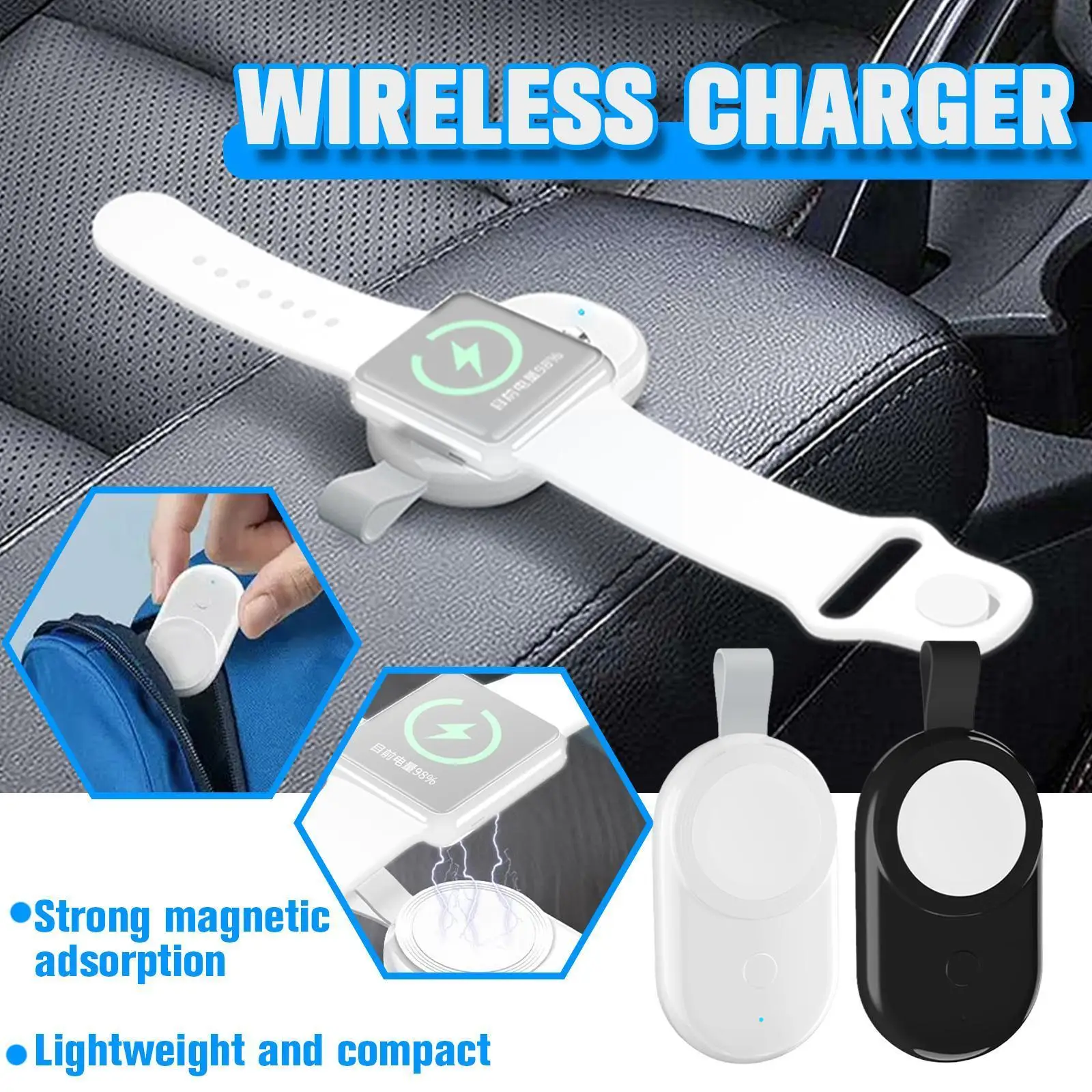 

Portable Wireless Charger Power Bank For Mini Powerbanks Spare Battery 1000mah Magnetic Fast Charge Dock I0w4