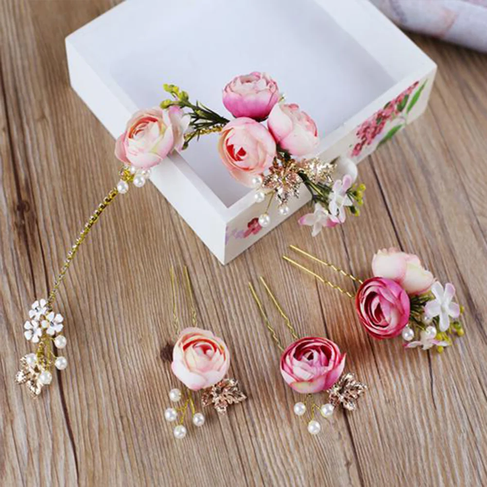

Hair Flower Wedding Bridal Clips Hairpin Rose Pinsvine Floral Comb Girl Clip U Girls Bobby Bride Headpiece Shaped Barrettes