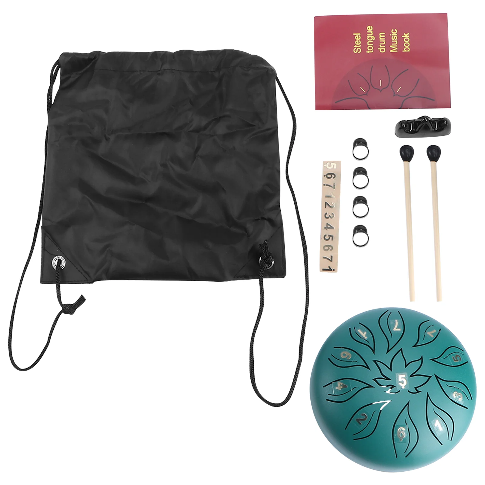 

1 Set Percussion Musical Instrument 11 Tune Tongue Drum with Finger Cots