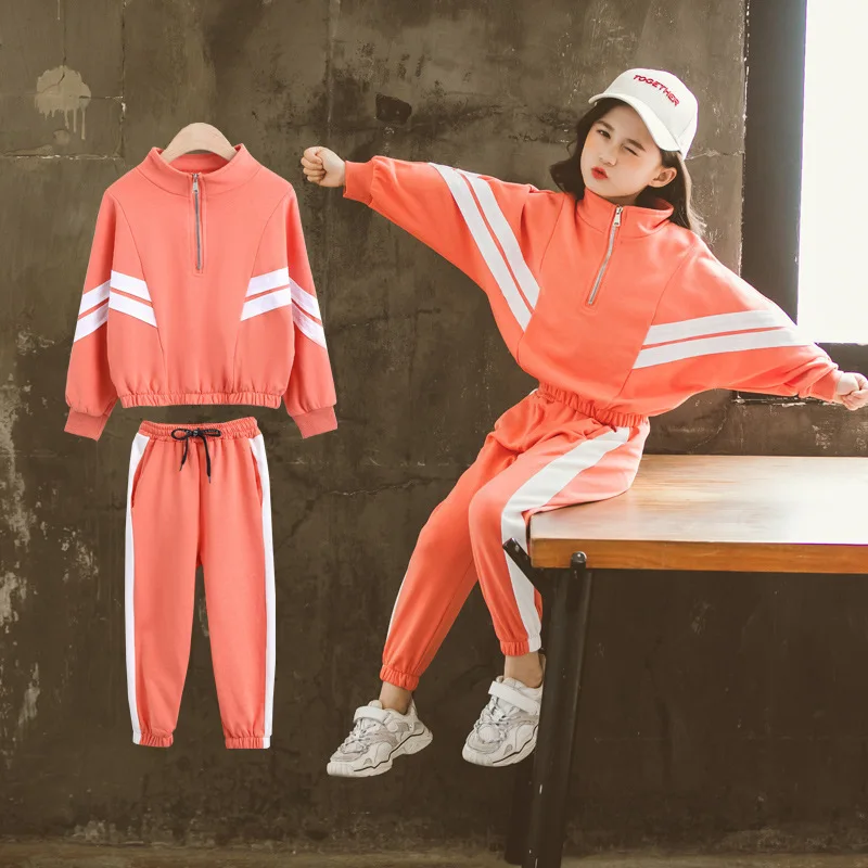 

Kids Girl Striped Clothes Set 2pcs Casual SportsTeen Girls Tracksuits Spring Fall Sportswear Clothing Suits Baby Girl Outfit Set