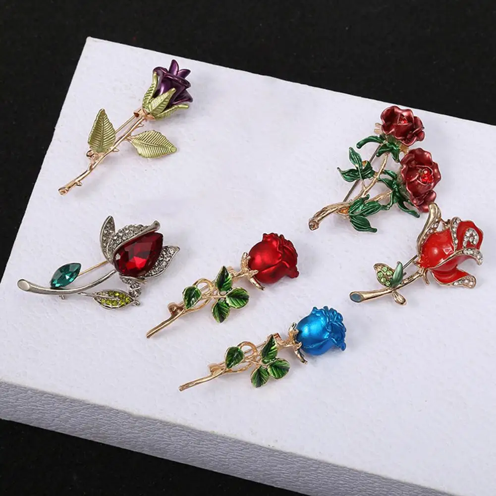 

Fashion Badge Pin Compact Brooch Pin Portable Exquisite Flower Clothing Brooch Pin Easy Wear