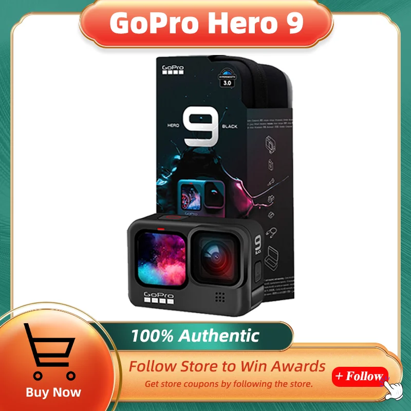 

GoPro HERO 9 Black Underwater Action Camera 4K 5K with Color Front Screen, Sports Cam 20MP Photos, Live Streaming Go Pro HERO 9