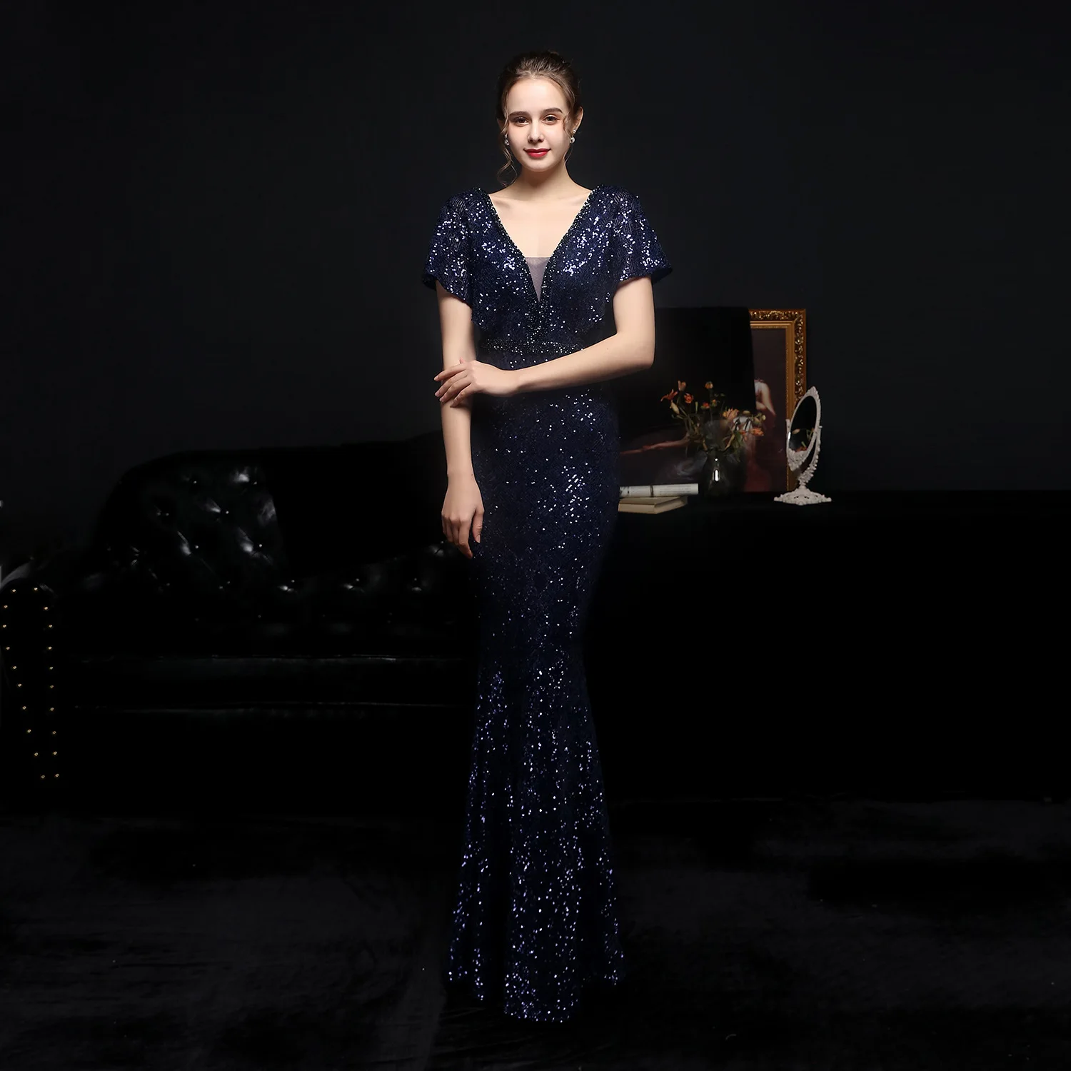 Luxury Party Elegant Dresses for Women 2022 Evening Prom Formal Long Clothes Sexy Sequin Cocktail Ceremony Birthday Maxi Outfits