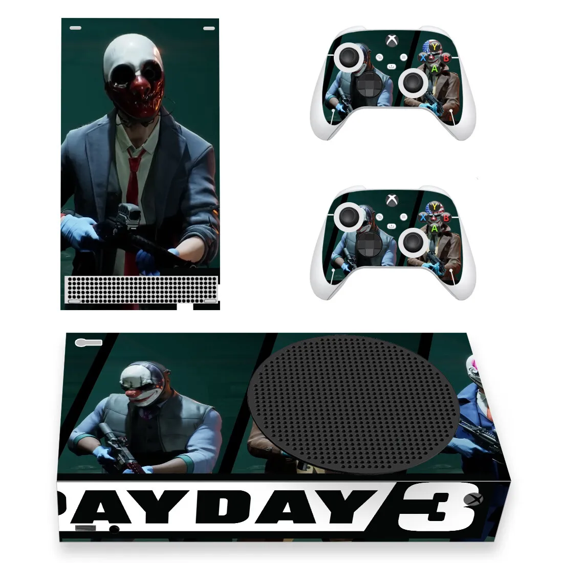 Наклейка для консоли Xbox серии S и 2 контроллера