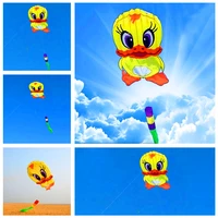 free shipping large duck kite soft kite line outdoor play 3d kite windsock walk in sky dolphin kites nylon breeze fly