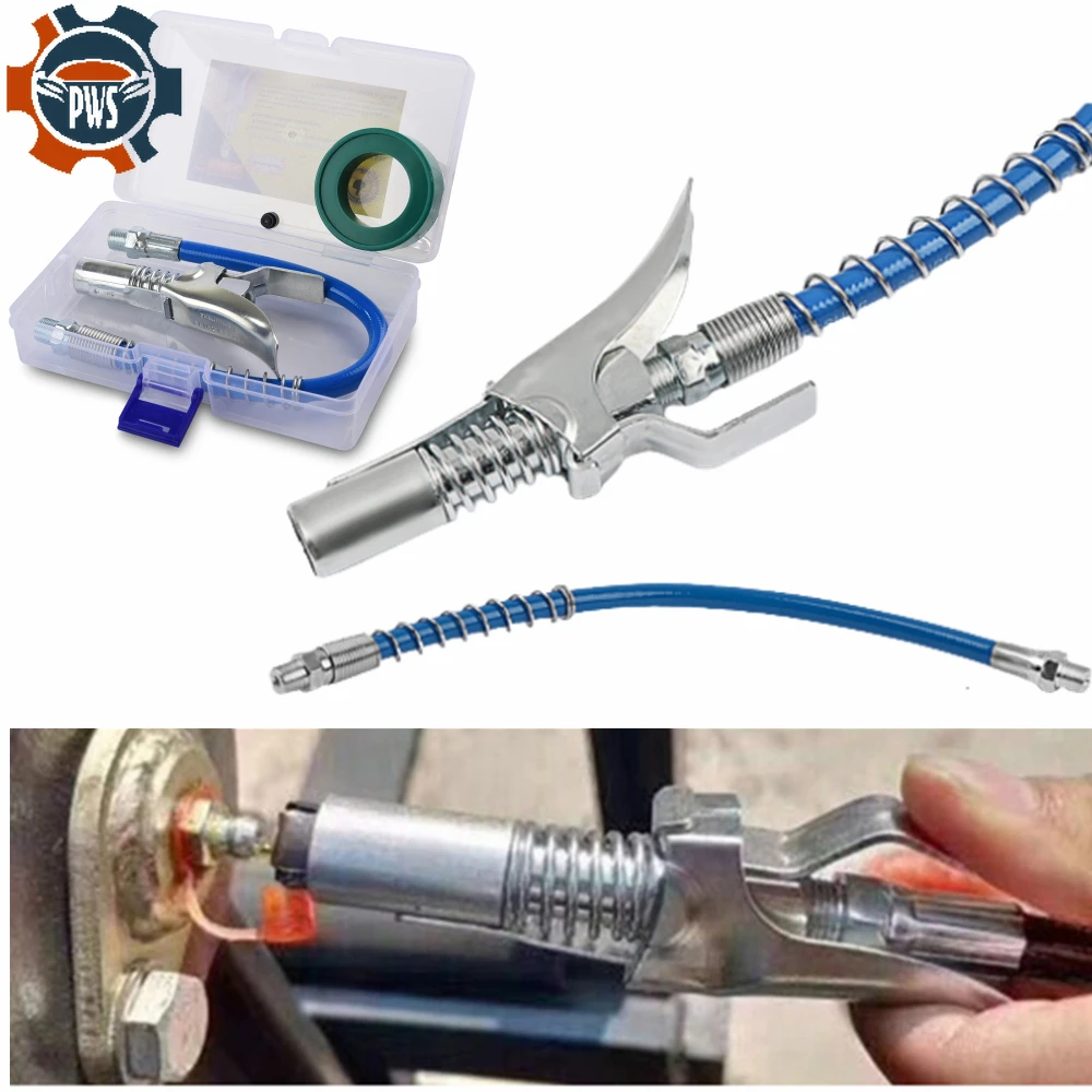 

Grease Gun Coupler Quick Release Lock on Coupling Double Handle Design Car Repair Tool Longer Life Easy To Carry Gun Accessories