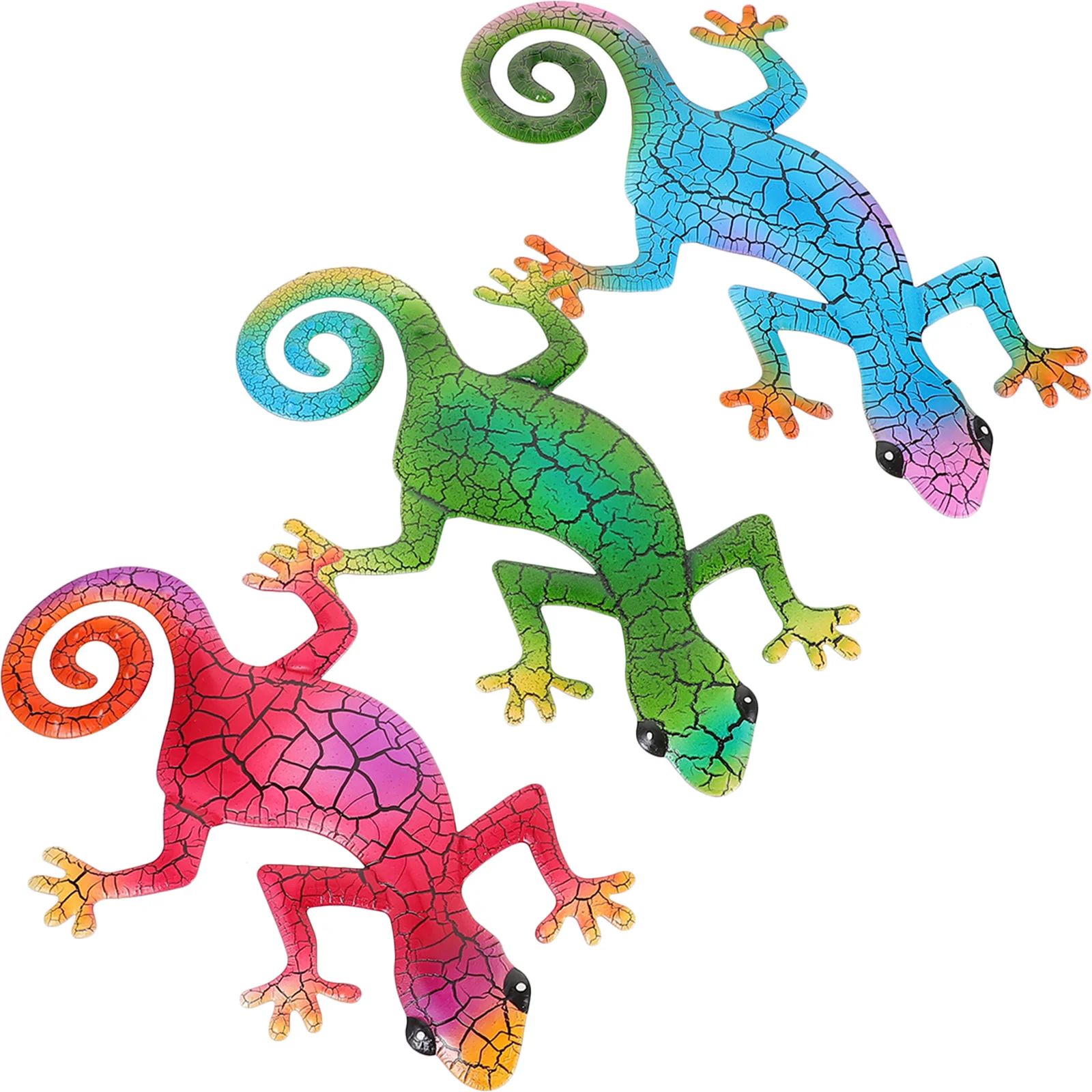 

3 Pcs Lizard Wall Decoration Gecko Decors Hanging Vintage Ornaments Crafts Decorations Home Metal Retro