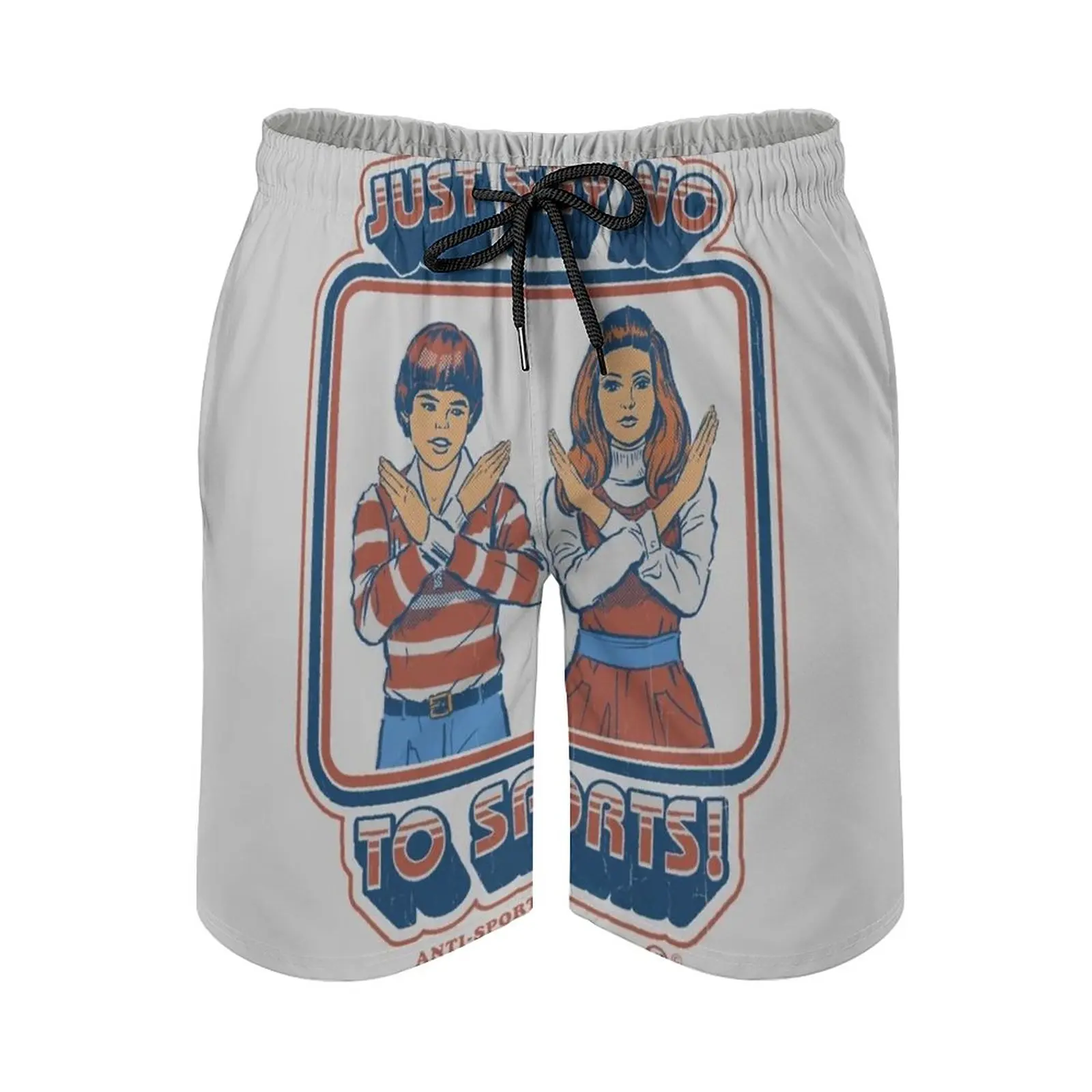 

Say No To Sports Men's Beach Shorts Board Shorts Bermuda Surfing Swim Shorts Sport Hermit Laziness Activism Dormant Inactivity