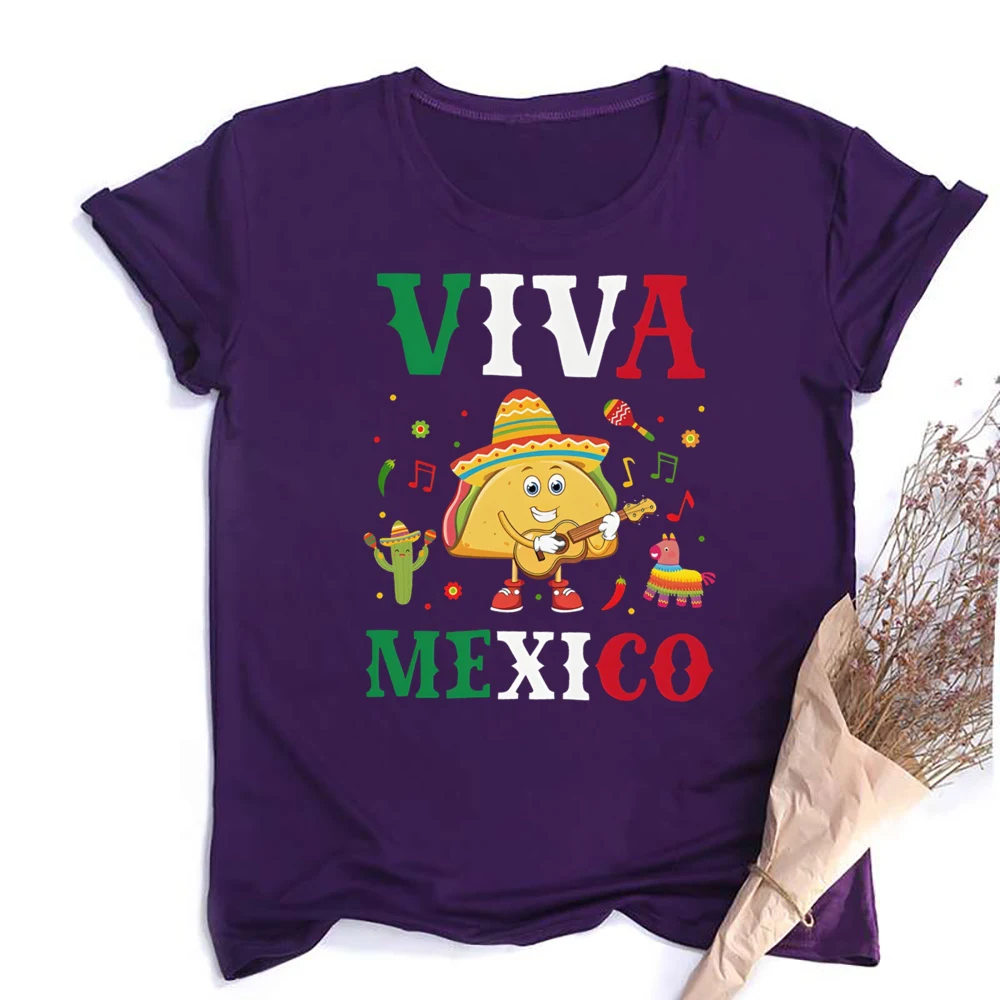 Футболка с круглым вырезом и принтом Viva Mexico летняя повседневная футболка