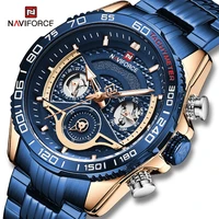 naviforce top brand relogio luxury business casual gift for men date display waterproof stainless steel quartz watch mens 2021